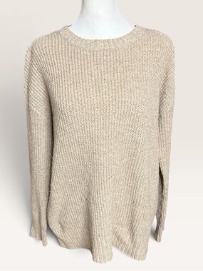 Staccato Neutral Beige Chunky Knit Crewneck Sweater